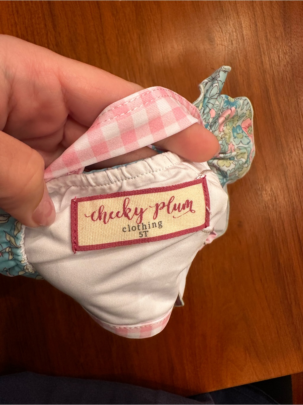 Nwt Cheeky Plum Girls Floral Ruffle Two-Piece Swimsuit Blue & Pink Size 5t — image 6 of 6